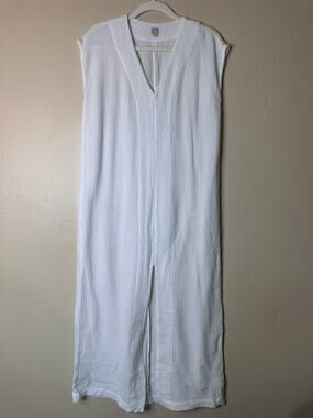 Ann Taylor LOFT Beach White Linen Midi Swimsuit Cover Up 00